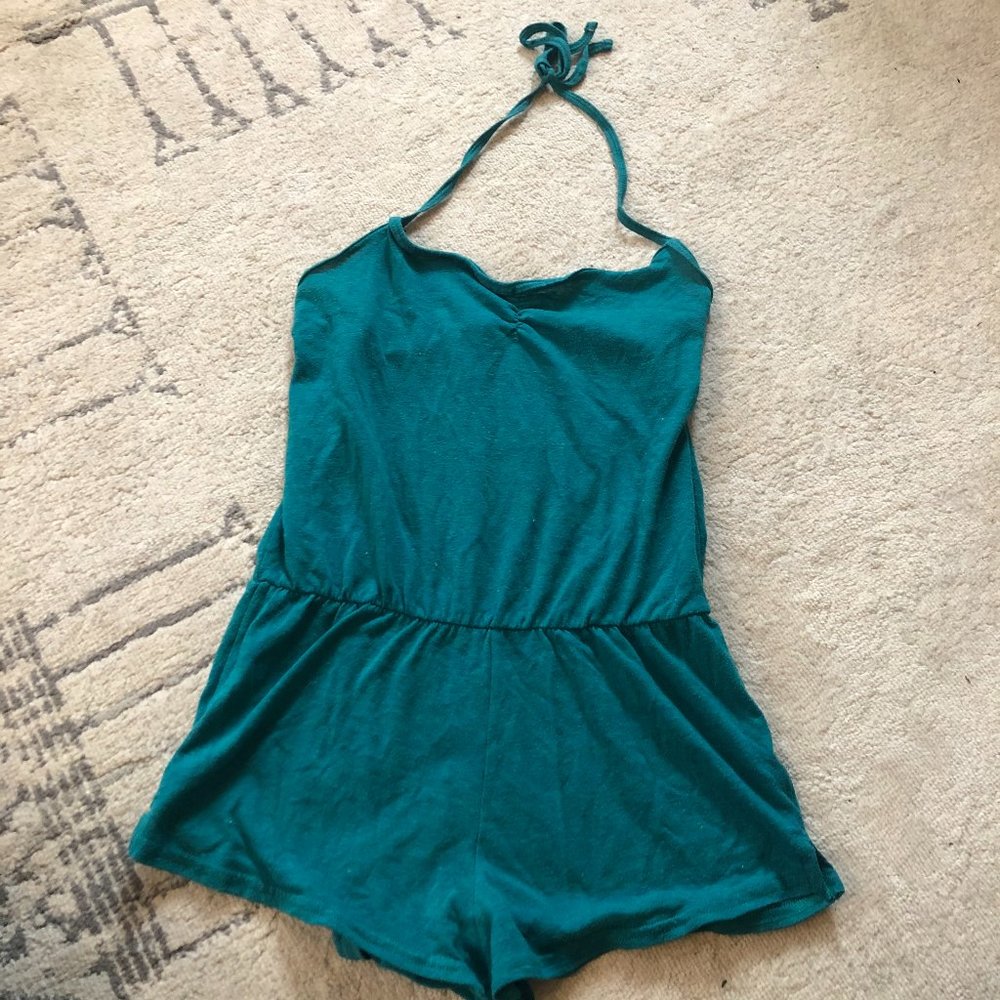 American Apparel emerald green cotton romper